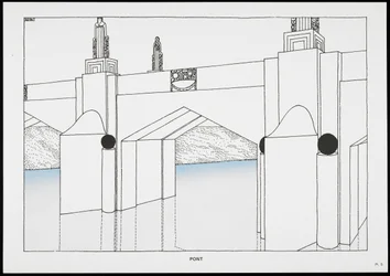 Pont, de Une Cité Moderne, Dessins de Rob Mallet-Stevens Architecte, 1987
